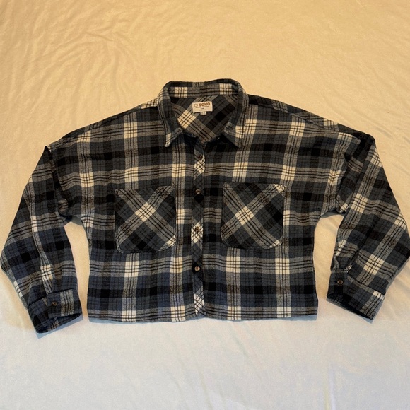 Ci Sono Tops - Ci Sono Women’s Flannel Blue and White Plaid Shirt XL